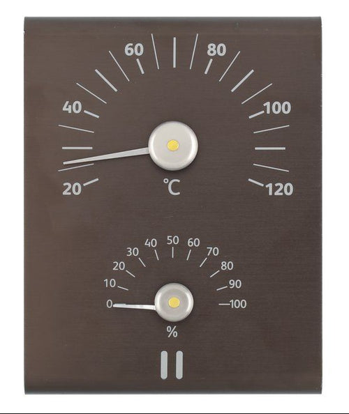 Rento sauna thermo-hygrometer rechthoek - bruin