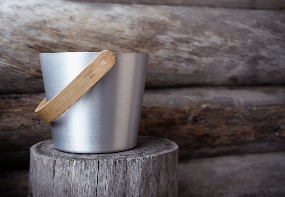 Rento aluminium sauna emmer (5 liter) met handvat - Zilver