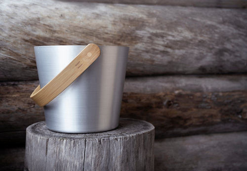 Rento aluminium sauna emmer (5 liter) met handvat - Zilver