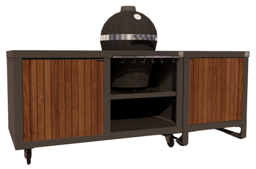 Roostr Rubix duo met kamado + single met deur - charcoal black