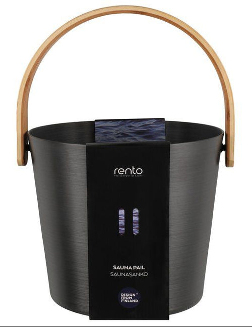 Rento aluminium sauna emmer (5 liter) met handvat - Zwart