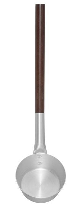 Rento aluminium sauna lepel - zilver (bamboe)
