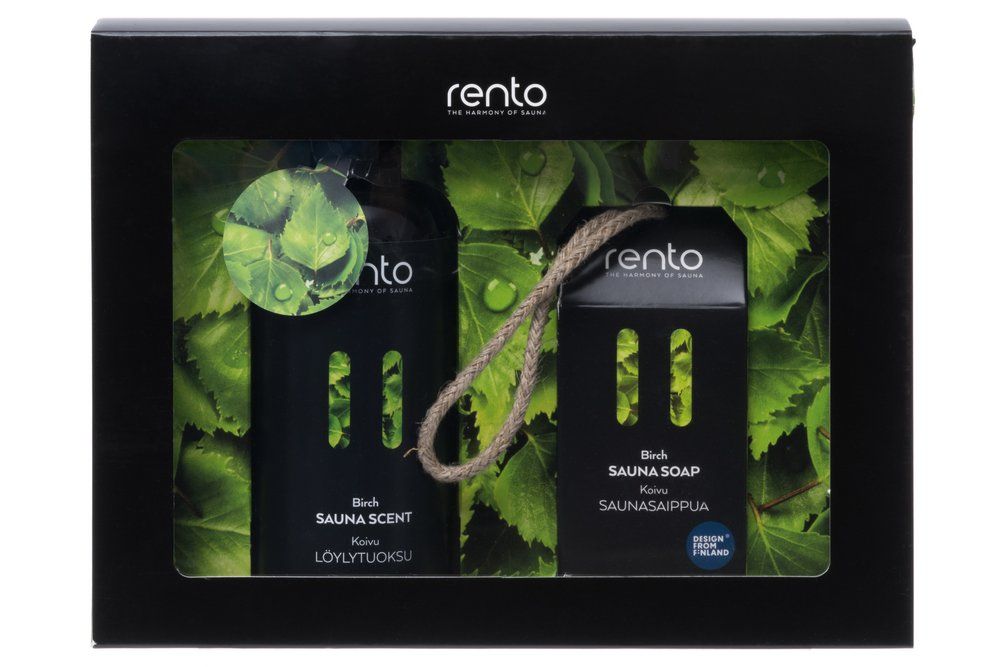 Rento cadeauset - Berken saunageur en sauna zeep