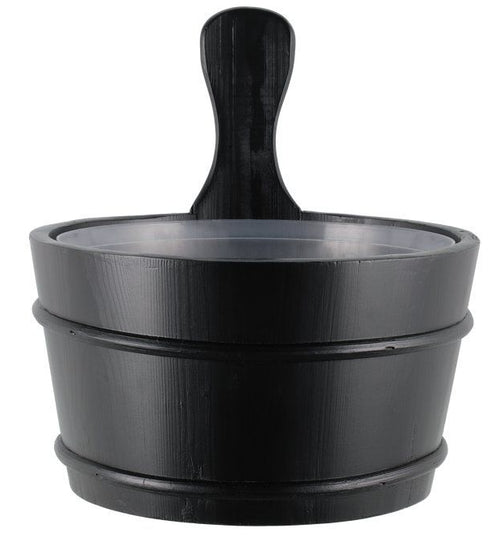 4Living houten sauna emmer (4 liter) met greep - pine (zwart)