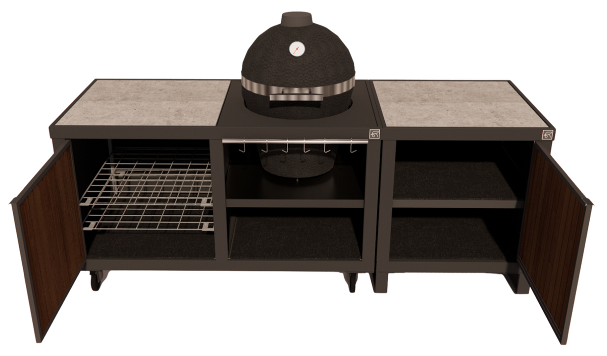 Roostr Rubix duo met kamado + single met deur - charcoal black
