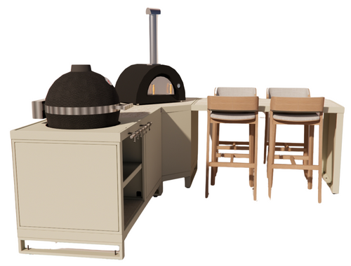 Roostr Rubix hoekopstelling met duo en bar - timeless taupe