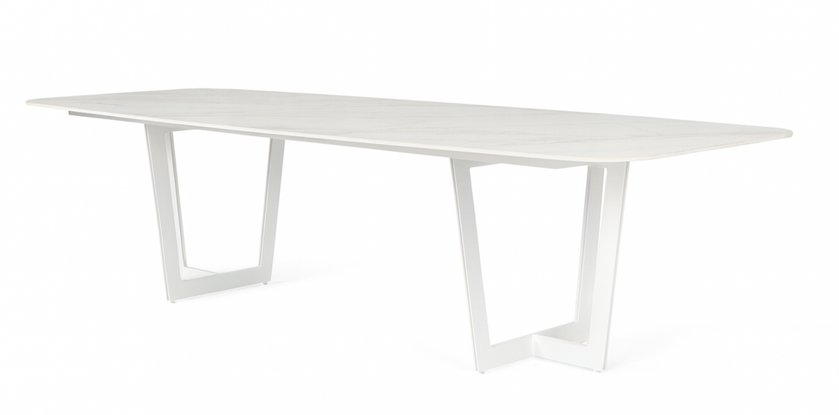 SUNS Palermo tafel 280 x 116 cm - Neolith white blad / Matt white frame