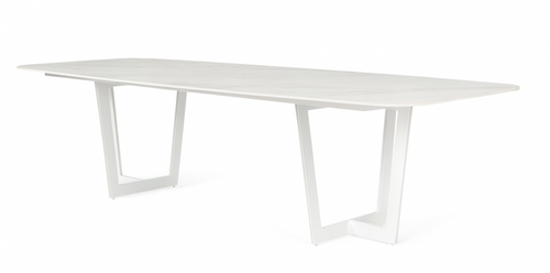 SUNS Palermo tafel 280 x 116 cm - Neolith white blad / Matt white frame