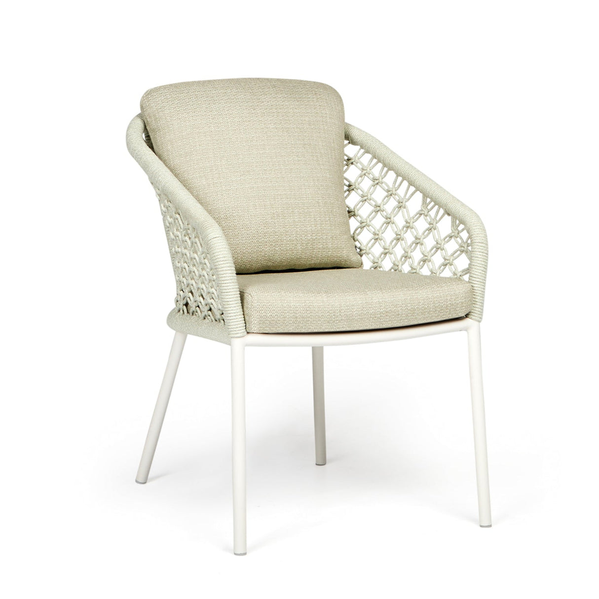 SUNS Nappa dining chair - Matt royal grey / camelsand / natrual grave / knot weave