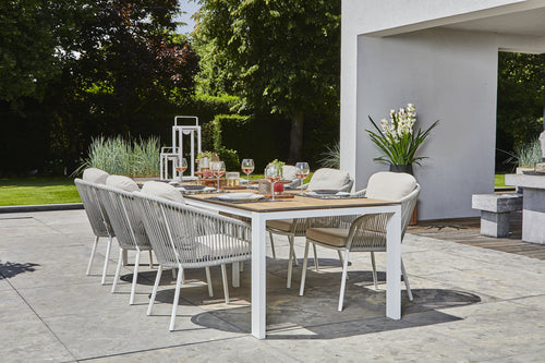 SUNS Nappa dining chair - Matt royal grey / camelsand / natrual grave / knot weave