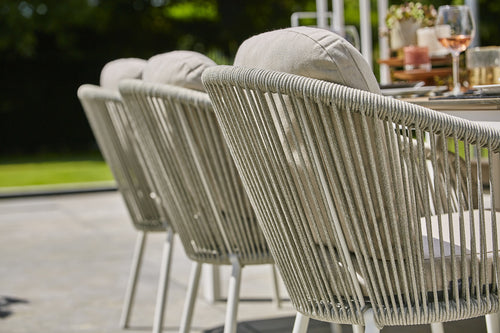 SUNS Nappa dining chair - Matt royal grey / camelsand / natrual grave / knot weave