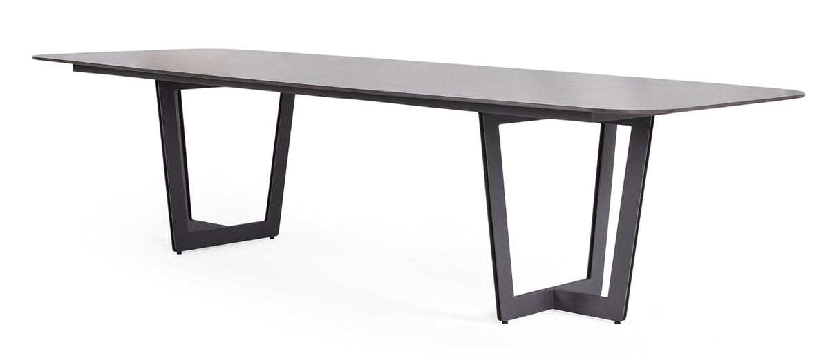 SUNS Palermo tafel 320 x 116 cm - Neolith black blad / Matt royal grey frame