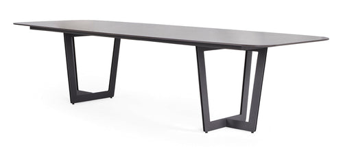 SUNS Palermo tafel 320 x 116 cm - Neolith black blad / Matt royal grey frame