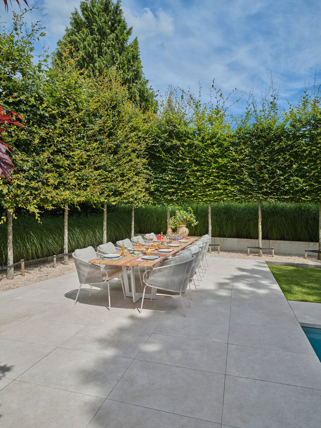 SUNS Palermo dinding table - Camel sand / Neolith Terrazzo light taupe