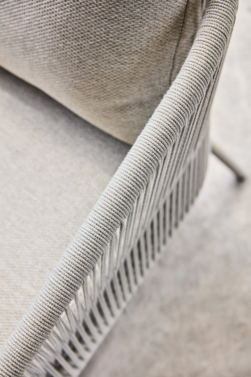 SUNS Dolce low dining chair - Natural gravel / Matt royal grey