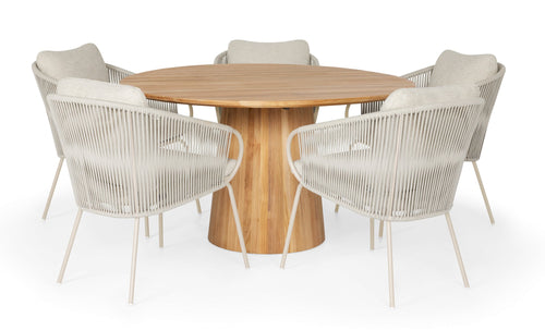 SUNS Dolce dining chair - Natural gravel / Camel sand