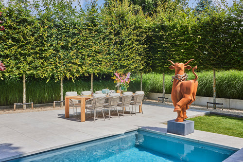 SUNS Nappa dining chair - Matt royal grey / camelsand / natrual grave / knot weave