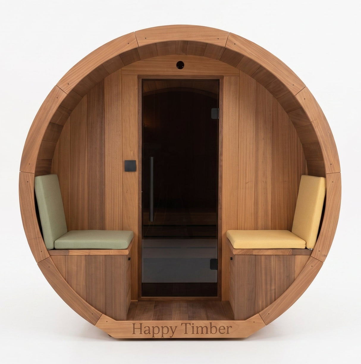Gemodificeerd Ayous barrel sauna met voorportaal 265 cm