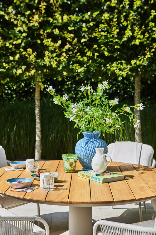 SUNS Grado tafel Ø170 x 75,5 cm - Teak blad / Camel sand frame