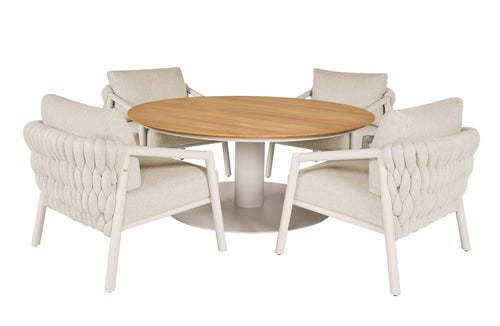 SUNS Low dining set met Grado tafel en Sato stoelen