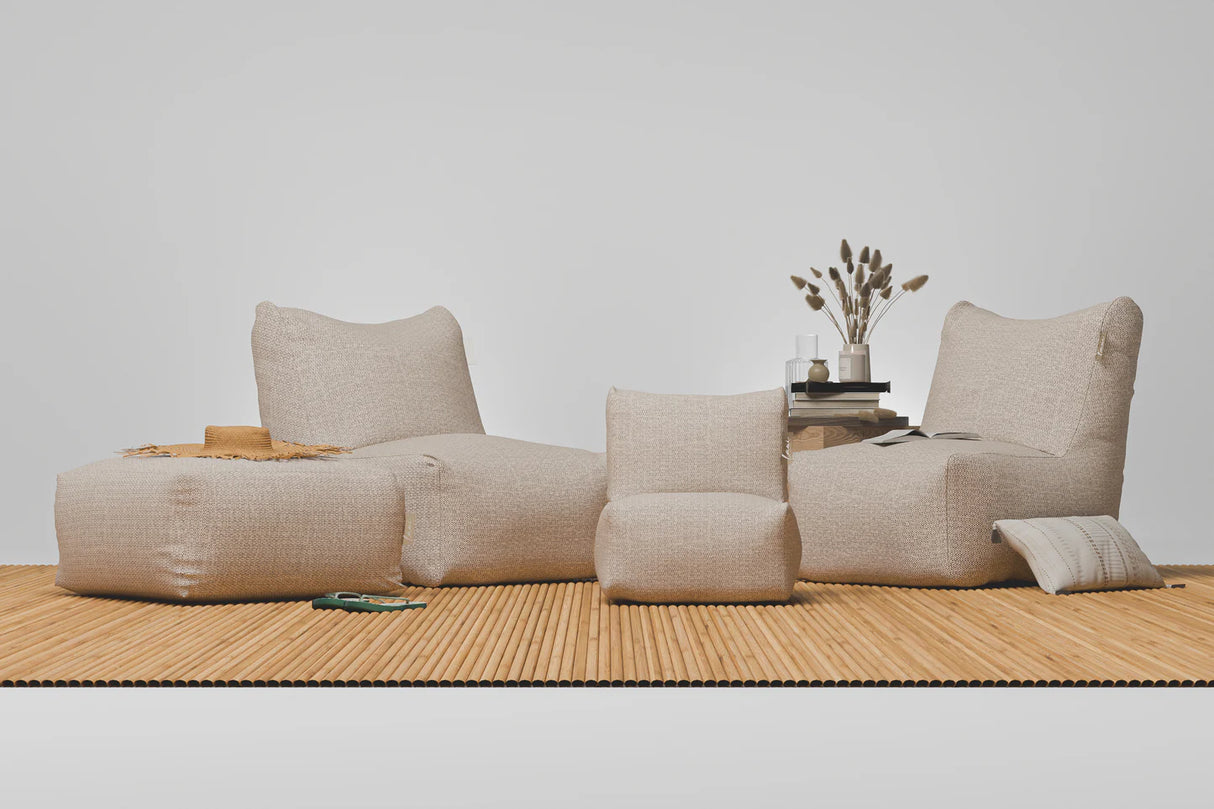 Laui Square Pouf - Boho Beige