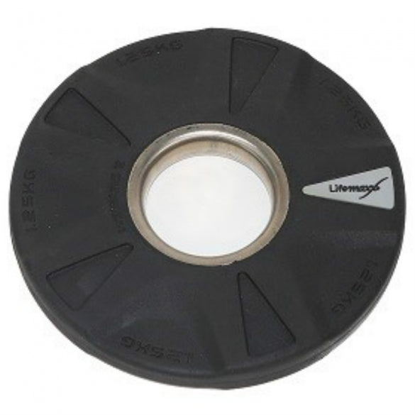 Lifemaxx LMX92 50 mm olympische halterschijf rubber 5-grip - 1,25 kg