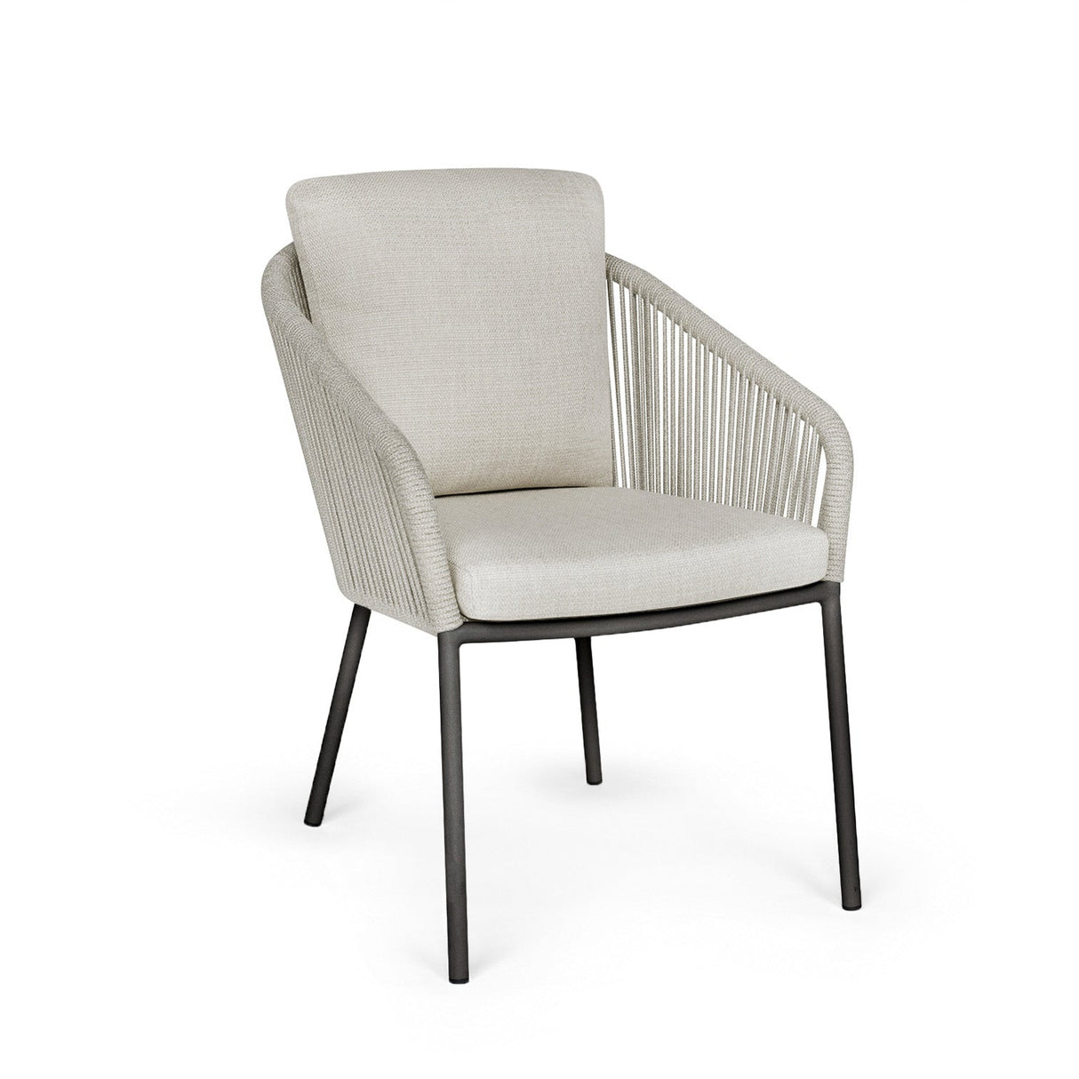 SUNS Nappa dining chair - Matt royal grey / camelsand / natrual grave / knot weave