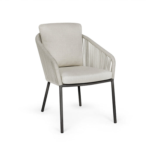 SUNS Nappa dining chair - Matt royal grey / camelsand / natrual grave / knot weave