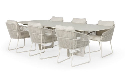 SUNS Palermo dinding table - Camel sand / Neolith Terrazzo light taupe