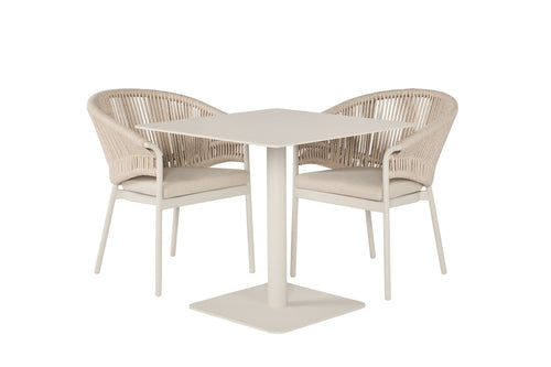 SUNS Nova dining table Ø 150 cm - Sintered stone taupe blad / Matt royal grey frame