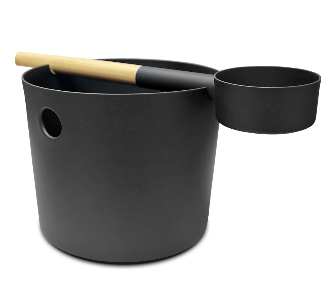 KOLO aluminium sauna emmer + lepel 1 - Zwart