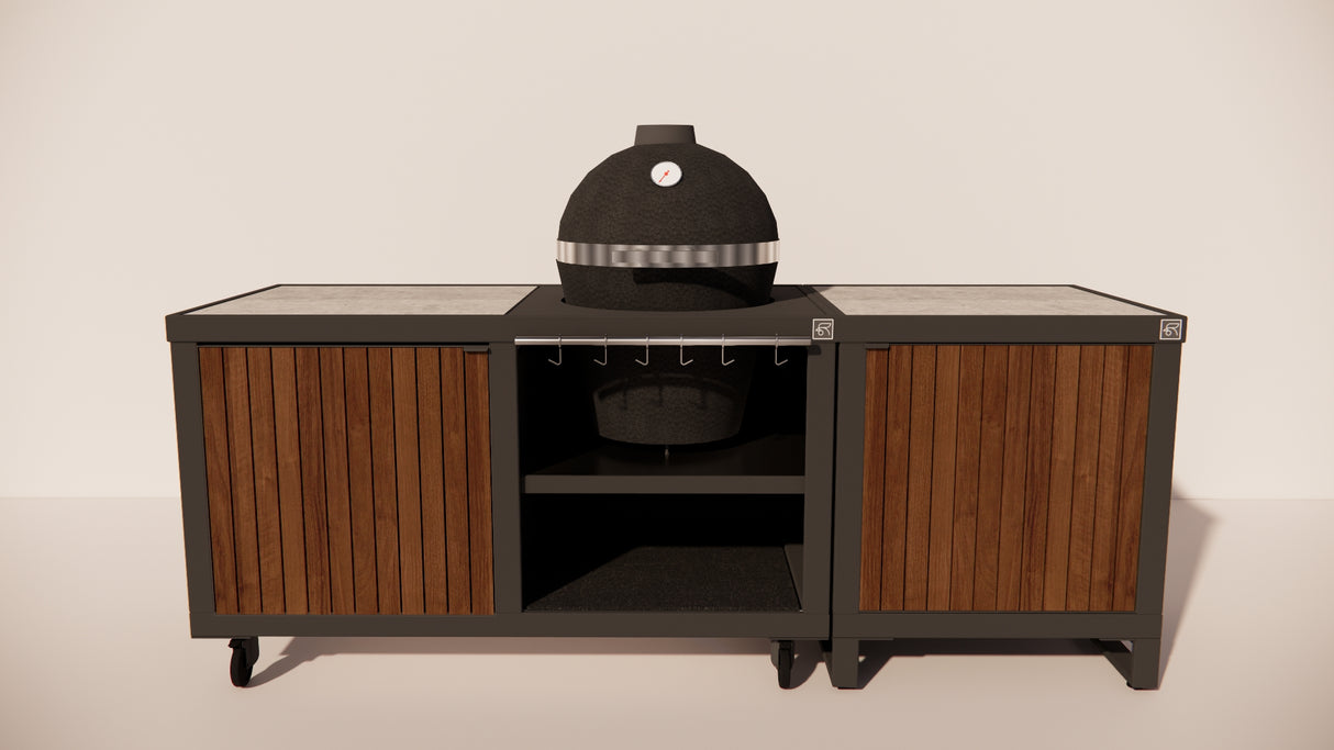 Roostr Rubix duo met kamado + single met deur - charcoal black