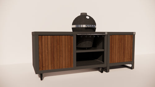 Roostr Rubix duo met kamado + single met deur - charcoal black