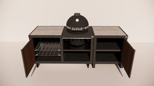 Roostr Rubix duo met kamado + single met deur - charcoal black