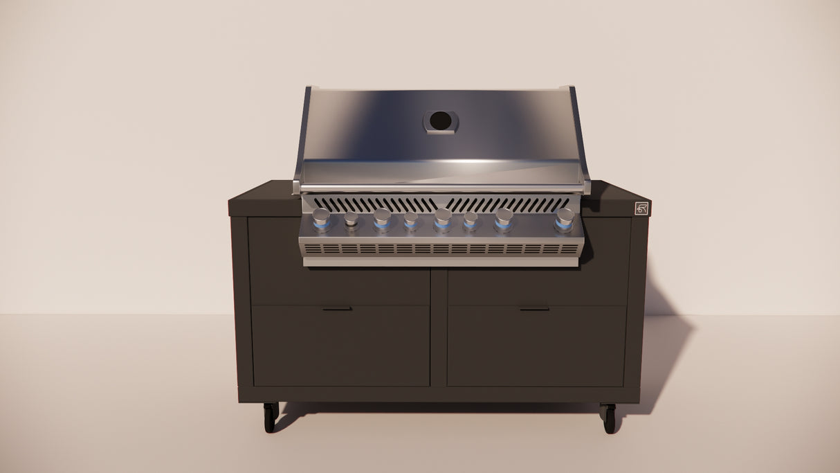 Roostr Rubix opstelling met gasbarbecue en wielen - charcoal black
