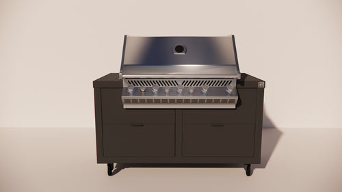 Roostr Rubix opstelling met gasbarbecue en wielen - charcoal black