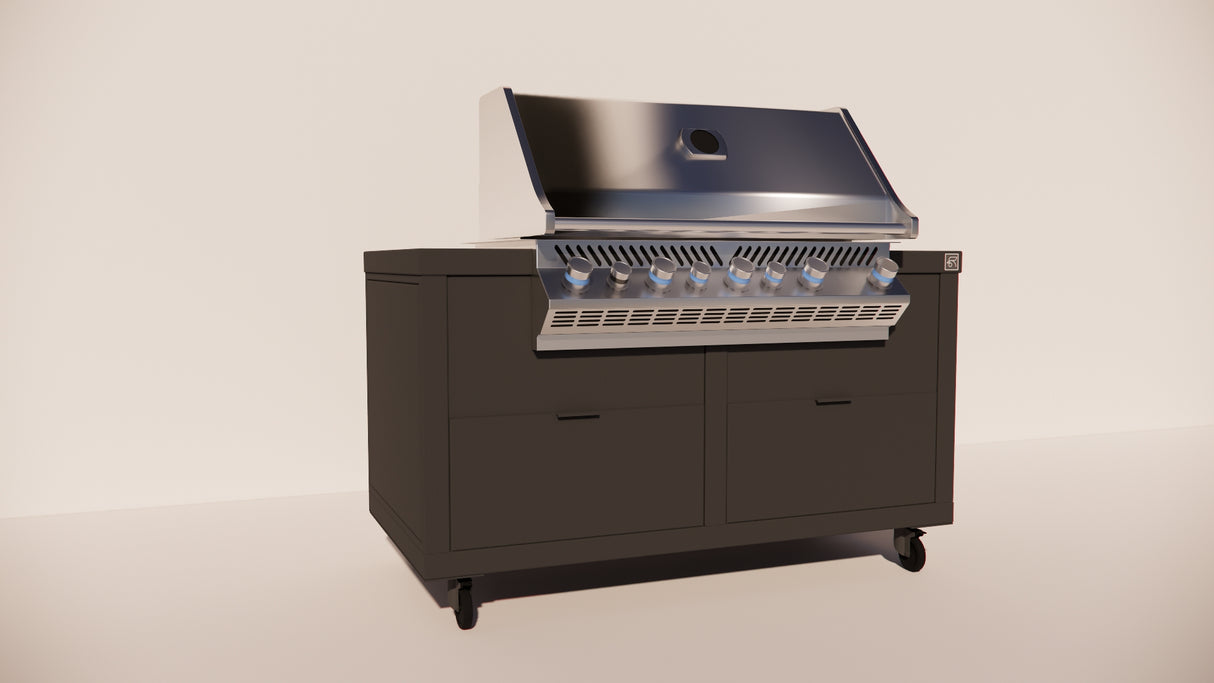 Roostr Rubix opstelling met gasbarbecue en wielen - charcoal black