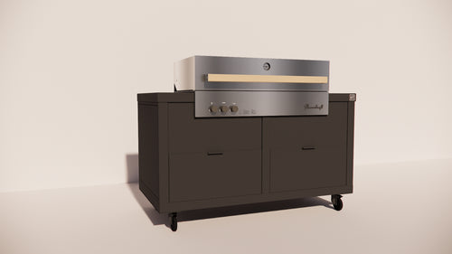 Roostr Rubix opstelling met gasbarbecue en wielen - charcoal black