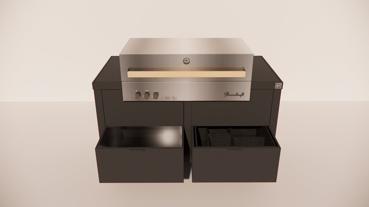 Roostr Rubix opstelling met gasbarbecue en wielen - charcoal black