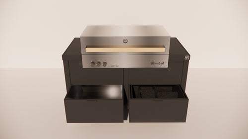 Roostr Rubix opstelling met gasbarbecue en wielen - charcoal black