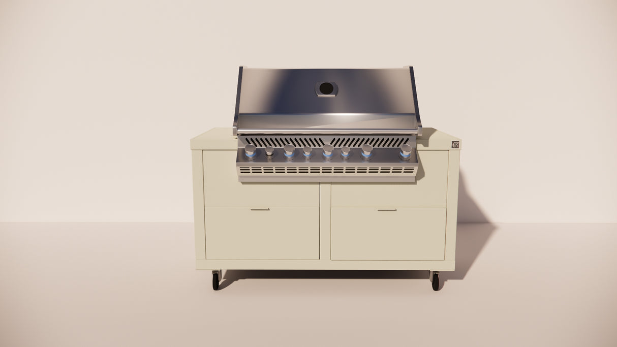 Roostr Rubix opstelling met gasbarbecue en wielen - timeless taupe