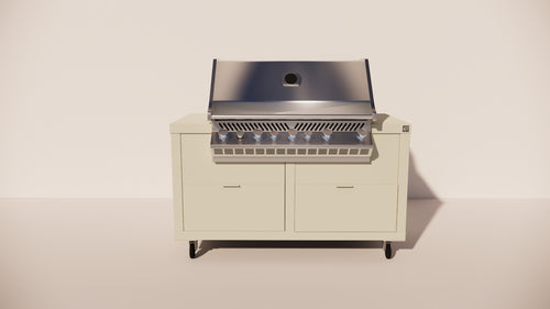 Roostr Rubix opstelling met gasbarbecue en wielen - timeless taupe
