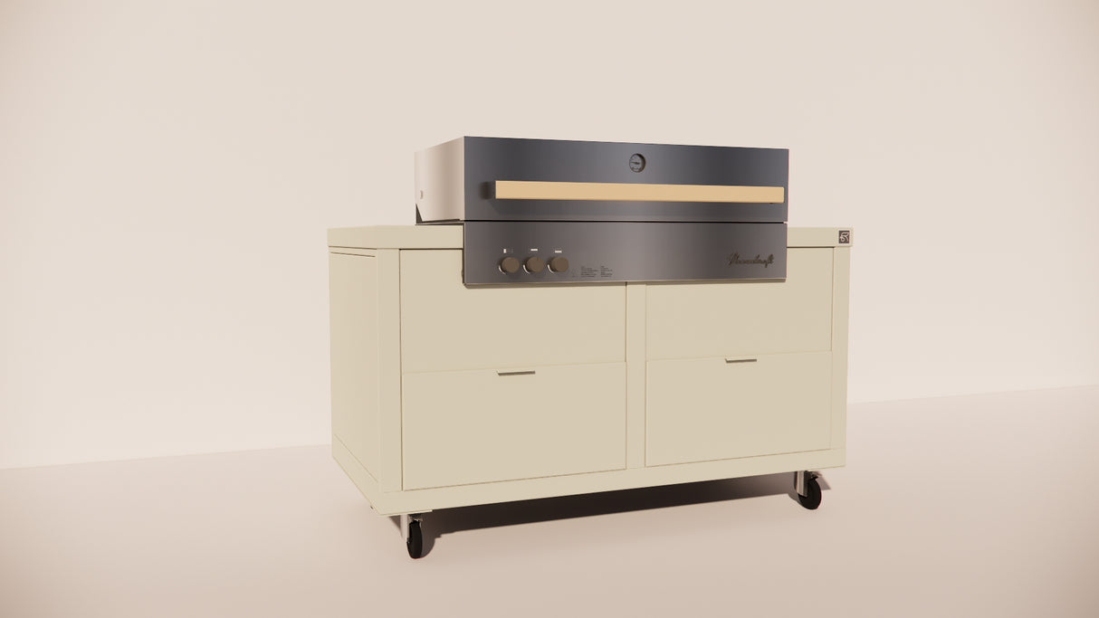 Roostr Rubix opstelling met gasbarbecue en wielen - timeless taupe