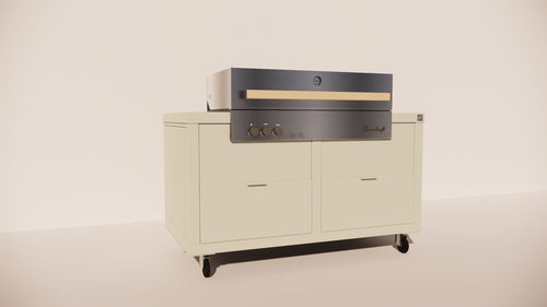Roostr Rubix opstelling met gasbarbecue en wielen - timeless taupe