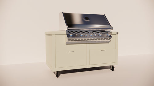 Roostr Rubix opstelling met gasbarbecue en wielen - timeless taupe