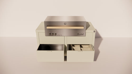 Roostr Rubix opstelling met gasbarbecue en wielen - timeless taupe