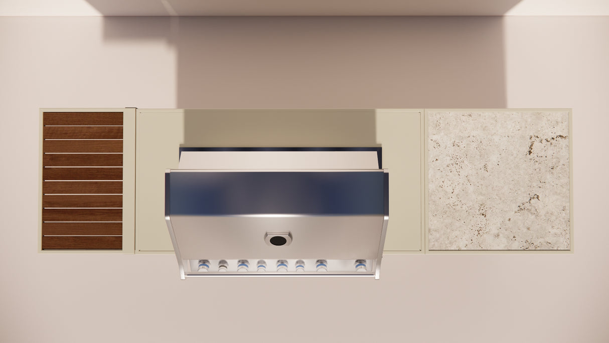 Roostr Rubix opstelling met gasbarbecue single werkblad – timeless taupe