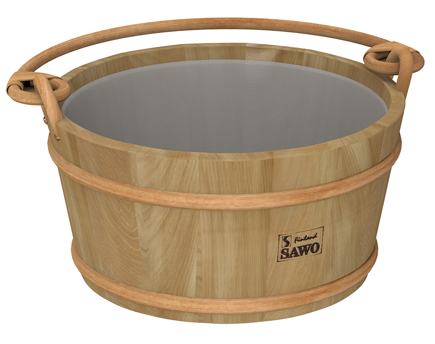 Houten sauna emmer (9 liter) met kunststof binnenemmer en handvat - Ceder