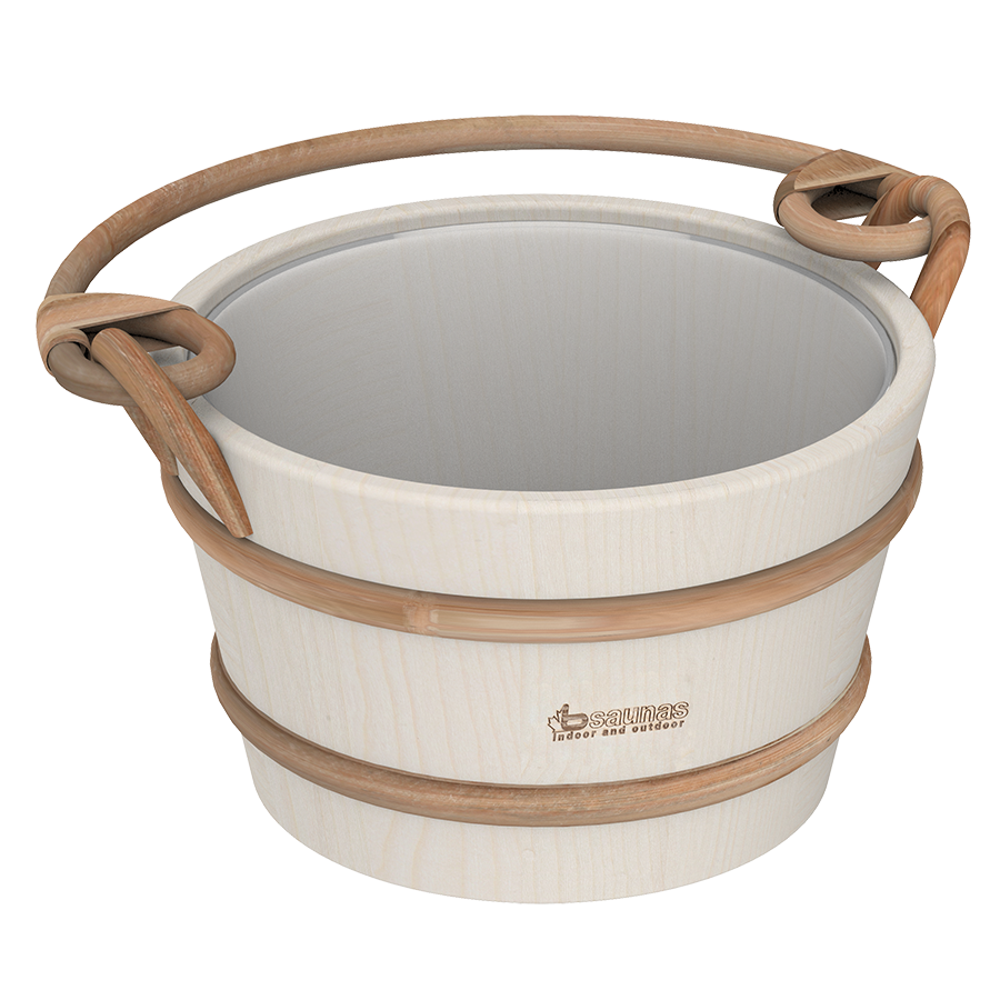 Houten sauna emmer (4 liter) met kunststof binnenemmer en handvat - Espen