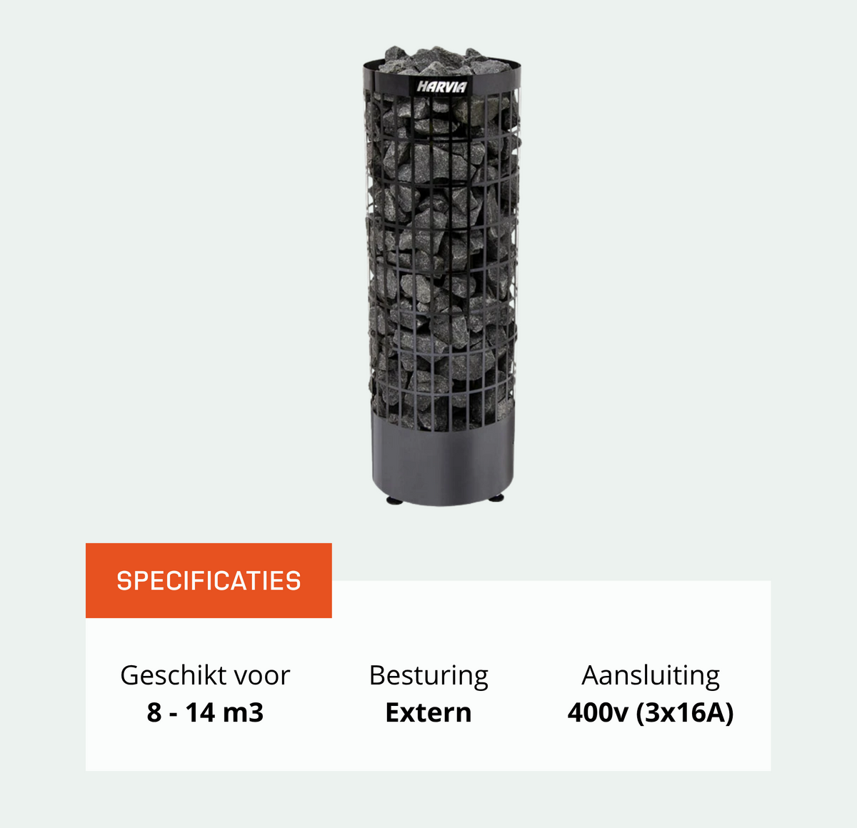 Harvia Cilindro PC90E Black saunakachel 9 kW (externe besturing)